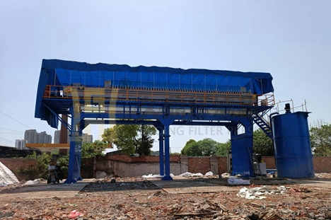 浙江省800平方快開式壓濾機使用現場