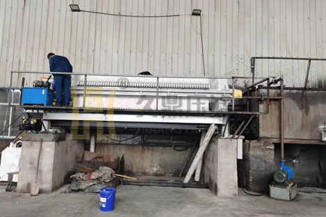 江西省100平方自動拉板壓濾機使用現場